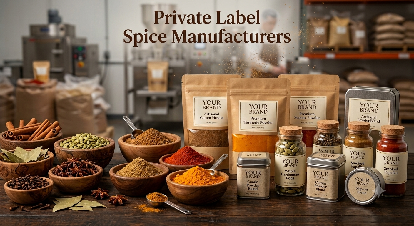 Private label spice manufacturers producing custom branded spice blends