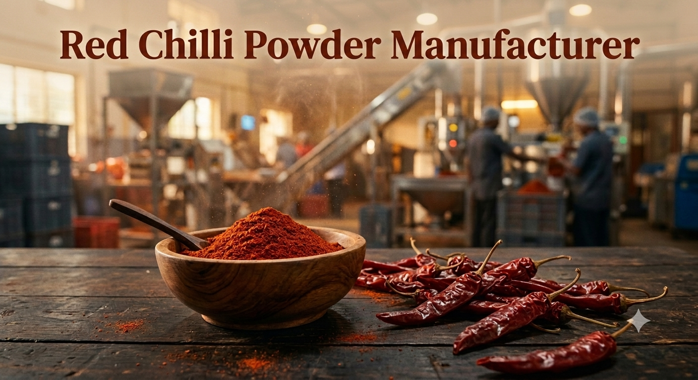 Red chilli powder manufacturers producing bulk and private-label spice blends