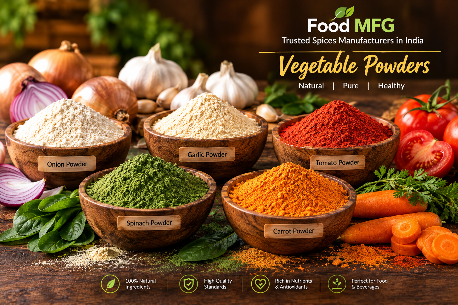 Vegetable Powders - Food MFG - Trusted Spices Manufacturers India